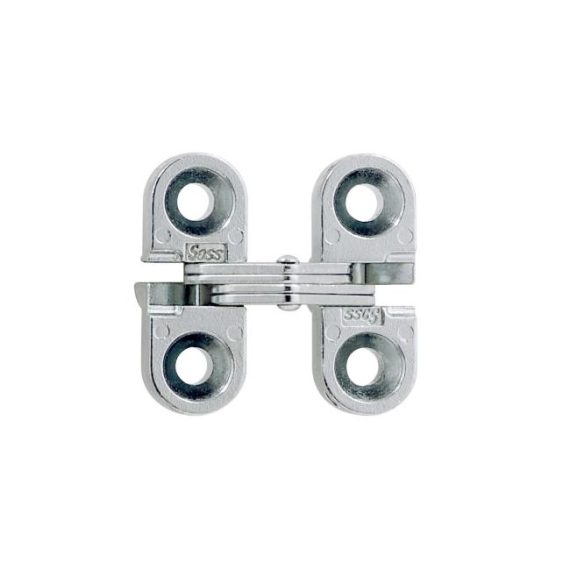 Cabinet Hinges | 1″ (25mm)H Invisible Hinges, Cabinet Type, 1/2″ Min. Material Thickness – PAIR Cabinet Hinges Brass-Satin/Chrome-Satin