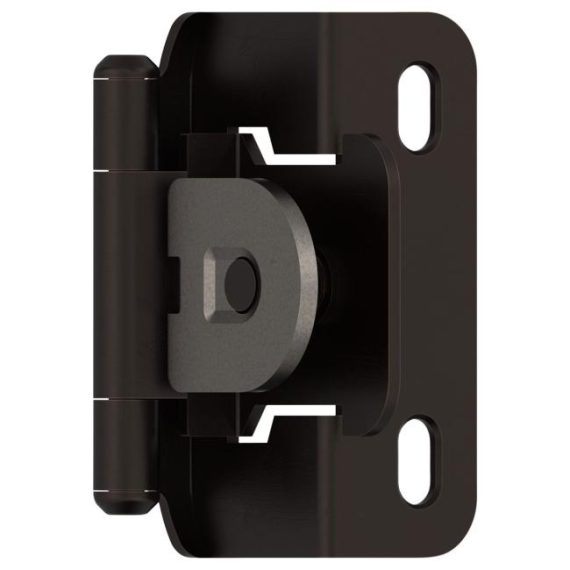 Cabinet Hinges | 1/2″ Overlay Single Demountable Partial Wrap Self Closing Cabinet Hinge – PAIR Cabinet Hinges Black-Matte/Bronze-Oil Rubbed/Champagne Bronze/Golden Champagne/Nickel/Nickel-Satin