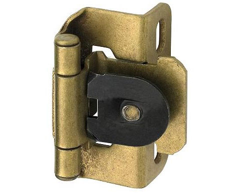 Cabinet Hinges | 5/8″ Overlay Single Demountable Partial Wrap Self Closing Cabinet Hinge – Pair (Burnished Brass) Cabinet Hinges Cabinet Hinges