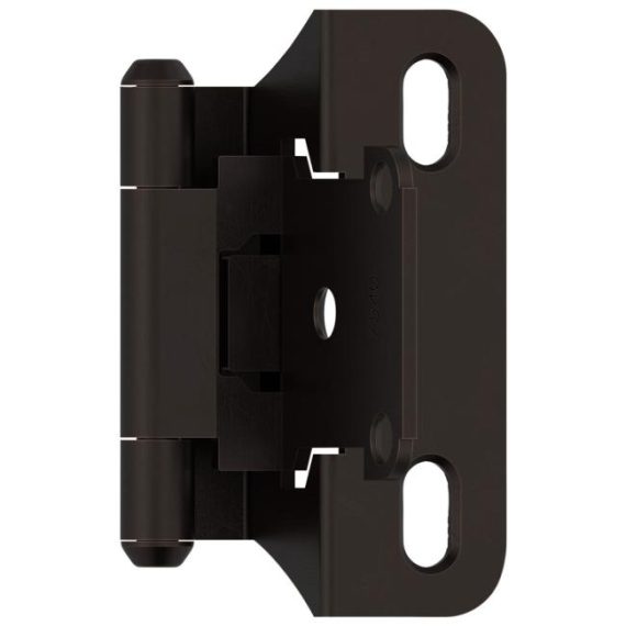 Cabinet Hinges | Adjustable 1/4″ Overlay Partial Wrap Self Closing Cabinet Hinge – PAIR Cabinet Hinges Black-Matte/Bronze-Oil Rubbed/Champagne Bronze/Chrome-Polished/Golden Champagne/Nickel-Satin