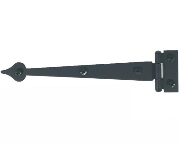 Cabinet Hinges | Flush Non-Self Closing Smooth Iron Heart Strap Cabinet Hinge – 6-1/2″ (165mm) – PAIR (Flat Black) Cabinet Hinges Cabinet Hinges