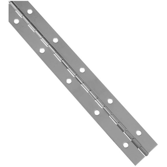 Cabinet Hinges | National 571 Medium-Gauge Stainless Steel 1-1/2″ (38mm) x 72″ (1829mm) Continuous Piano Hinge- EACH (Polished Stainless) Cabinet Hinges Cabinet Hinges