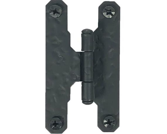 Cabinet Hinges | Rough Iron 3/8in. Offset Non-Self Closing H Style Cabinet Hinge – PAIR (Flat Black) Cabinet Hinges Cabinet Hinges