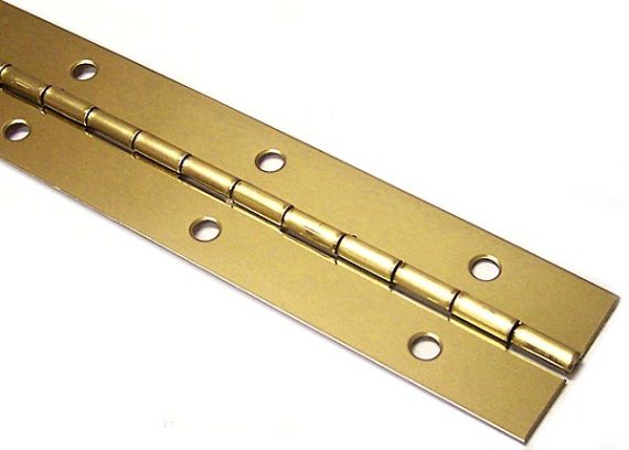 Cabinet Hinges | RPC Medium-Gauge Steel 1-1/2″ (38mm) x 72″ (1829mm) Continuous Piano Hinge- EACH (Bright Brass) Cabinet Hinges Cabinet Hinges