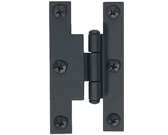 Cabinet Hinges | Smooth Iron 3/8in. Offset Non-Self Closing H Style Cabinet Hinge – PAIR (Flat Black) Cabinet Hinges Cabinet Hinges