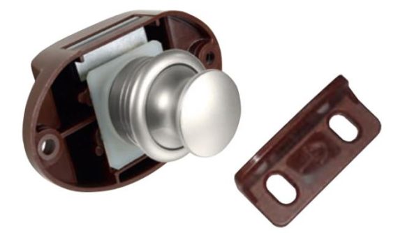 Cabinet Locks | Concealed Push Knob Lock – Large – EACH (Satin Nickel) Cabinet Locks Cabinet Locks