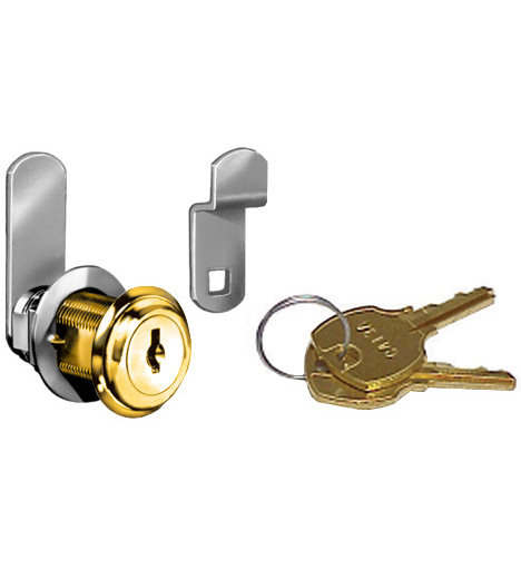 Cabinet Locks | National 1-3/16″ Disc Tumbler Cylinder Cam Lock with Keyed Options (Bright Brass) Cabinet Locks Cabinet Locks