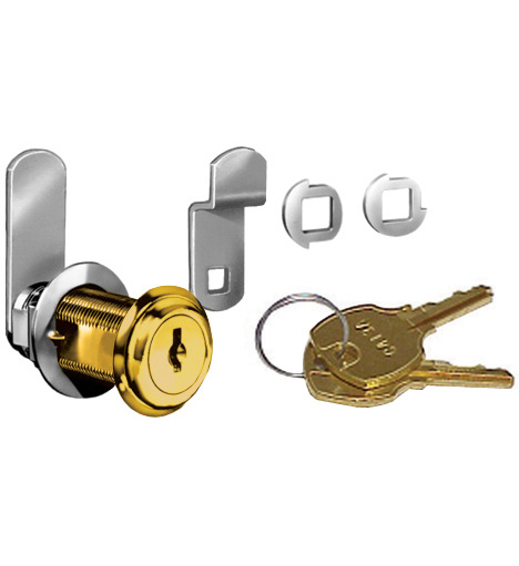 Cabinet Locks | National 1-3/4″ Disc Tumbler Cylinder Cam Lock with Keyed Options (Bright Brass) Cabinet Locks Cabinet Locks