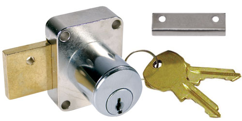 Cabinet Locks | National 1-3/8″ Pin Tumbler Door Lock with Keyed Options (Dull Chrome) Cabinet Locks Cabinet Locks