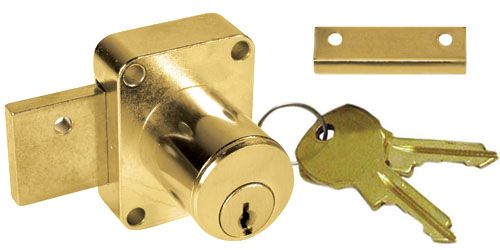 Cabinet Locks | National 7/8″ Pin Tumbler Door Lock – Keyed Alike #915 (Satin Brass) Cabinet Locks Cabinet Locks