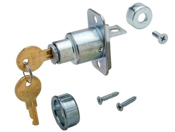 Cabinet Locks | Sterling Sliding Pocket Door Keyed Lock – EACH (Brushed Chrome) Cabinet Locks Cabinet Locks