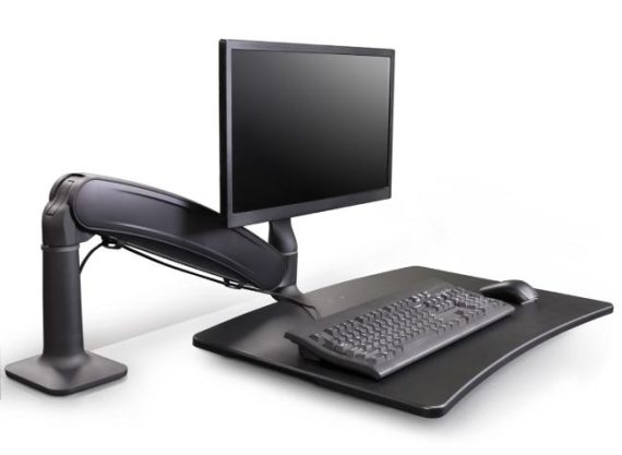 Keyboard & Pencil Drawer Slides | Altissimo Prime Sit-Stand Workstation, Single Montior Mount Furniture Black/Silver