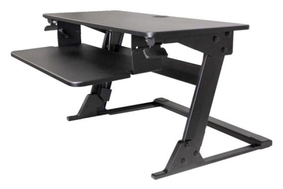 Keyboard & Pencil Drawer Slides | Volante Sit-Stand Desktop Workstation Furniture Black/White