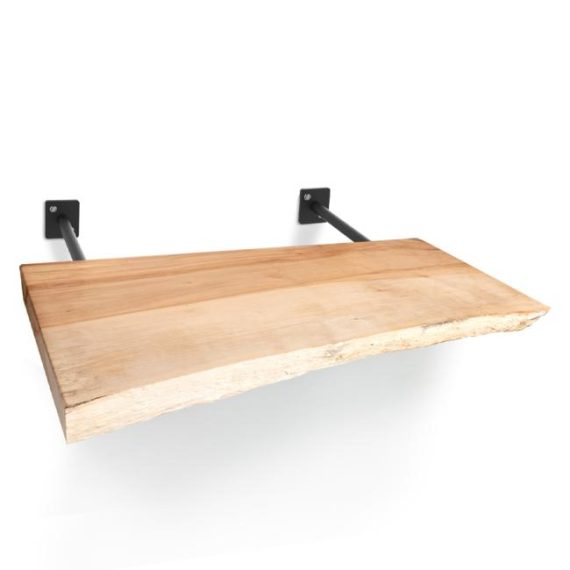 Shelf Brackets & Supports | 12″ (305mm) x 24″ (610mm) Maple Live Edge Floating Shelf Kit – EACH (Unfinished) Furniture Shelf Brackets & Supports