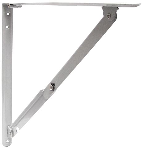 Shelf Brackets & Supports | 12in. Folding Shelf Bracket – PAIR (Gray) Furniture Shelf Brackets & Supports