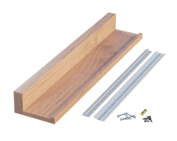 Shelf Brackets & Supports | Slimline Channel Shelf – Hardwood – 24″ (610mm) L Shelf Furniture Shelf Brackets & Supports