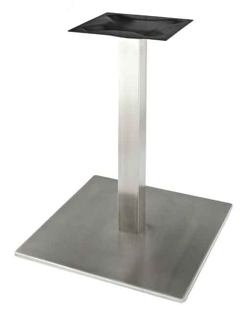 Table Bases & Desks | RSQ Series Nikai 18″ (457mm) Square Stainless Steel Table Base with 3.15″ Column – (EACH) Furniture Table Bases & Desks