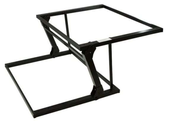 Workstation Brackets & Table Top Hardware | Spring-Assist, Lift-Top Coffee Table Mechanism – EACH (Black Epoxy) Furniture Lid Stays, Lid Hinges & Lid Supports