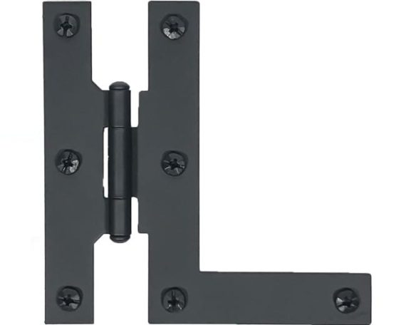 Cabinet Hinges | Flush Smooth Iron Non-Self Closing H-L Style 4″ (102mm) Cabinet/Light Interior Door Hinge – PAIR (Flat Black) Cabinet Hinges Cabinet Hinges