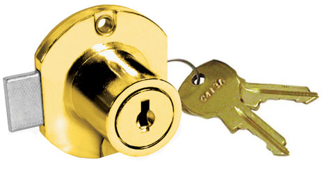 Cabinet Locks | National 15/16″ Disc Tumbler Door Lock – Keyed Alike #413 (Bright Brass) Cabinet Locks Cabinet Locks