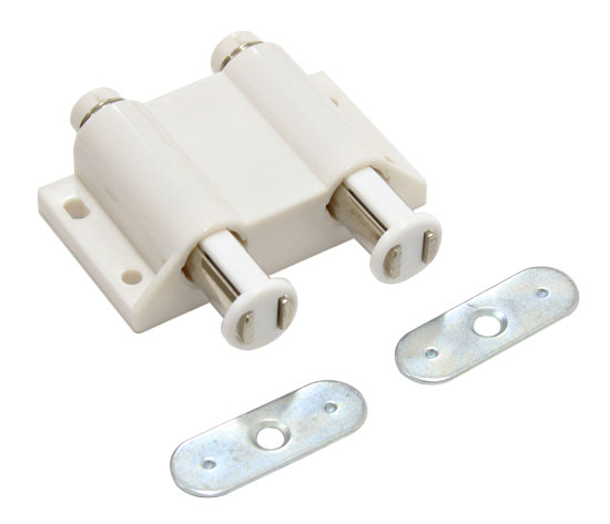 Catches, Latches & Bumpers | Double Magnetic Touch Latch (White) Catches, Latches & Bumpers Catches, Latches & Bumpers