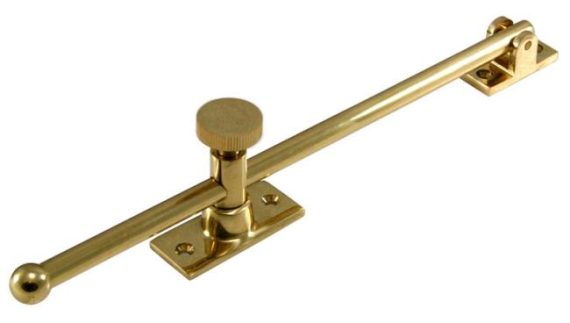 Lid Stays, Lid Hinges & Lid Supports | Standard 12″ (305mm) Window Casement Stay Adjuster Furniture Black-Matte/Brass-Antique/Brass-Polished/Brass-Polished - Lifetime/Bronze-Oil Rubbed/Chrome-Polished/Chrome-Satin/Nickel-Antique/Nickel-Satin